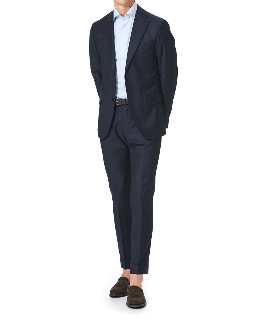 Men | Shirts | Eton | Cotton Lyocell Stretch Wide Spread Shirt Light Blue