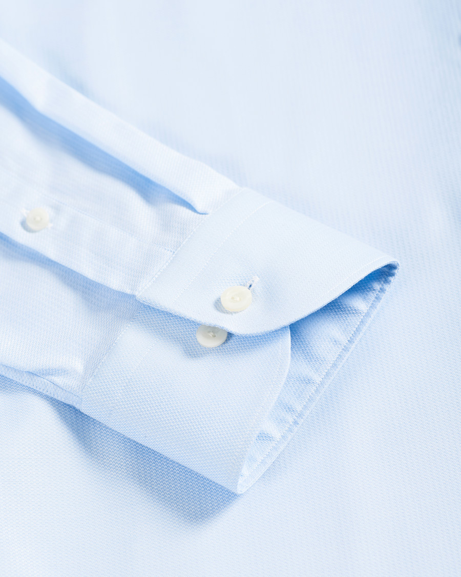 Men | Shirts | Eton | Cotton Lyocell Stretch Wide Spread Shirt Light Blue