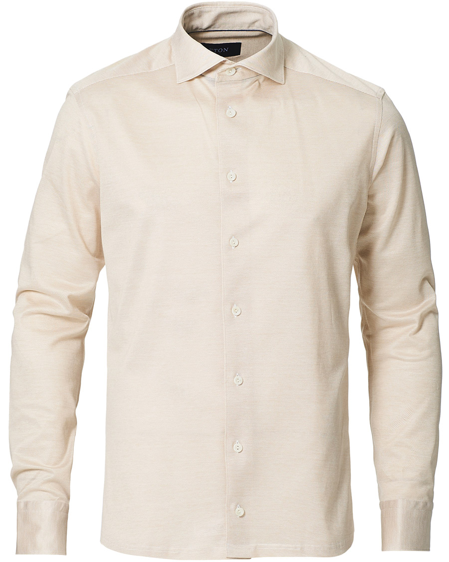 Men | Shirts | Eton | Oxford Piqué Shirt Beige