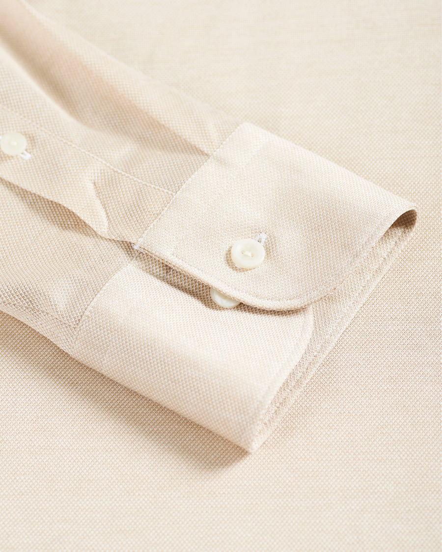 Men | Shirts | Eton | Oxford Piqué Shirt Beige
