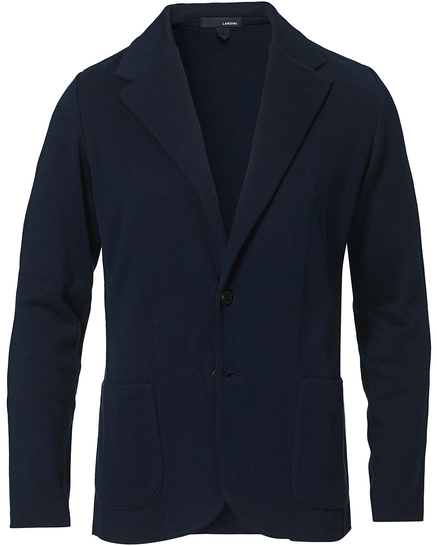 Men | Blazers | Lardini | Knitted Cotton Blazer Navy