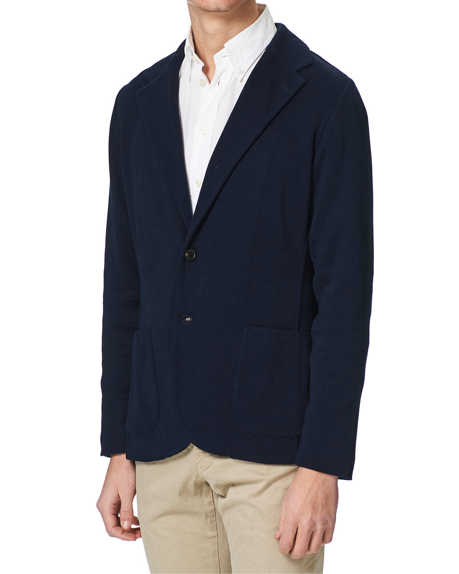 Men | Blazers | Lardini | Knitted Cotton Blazer Navy
