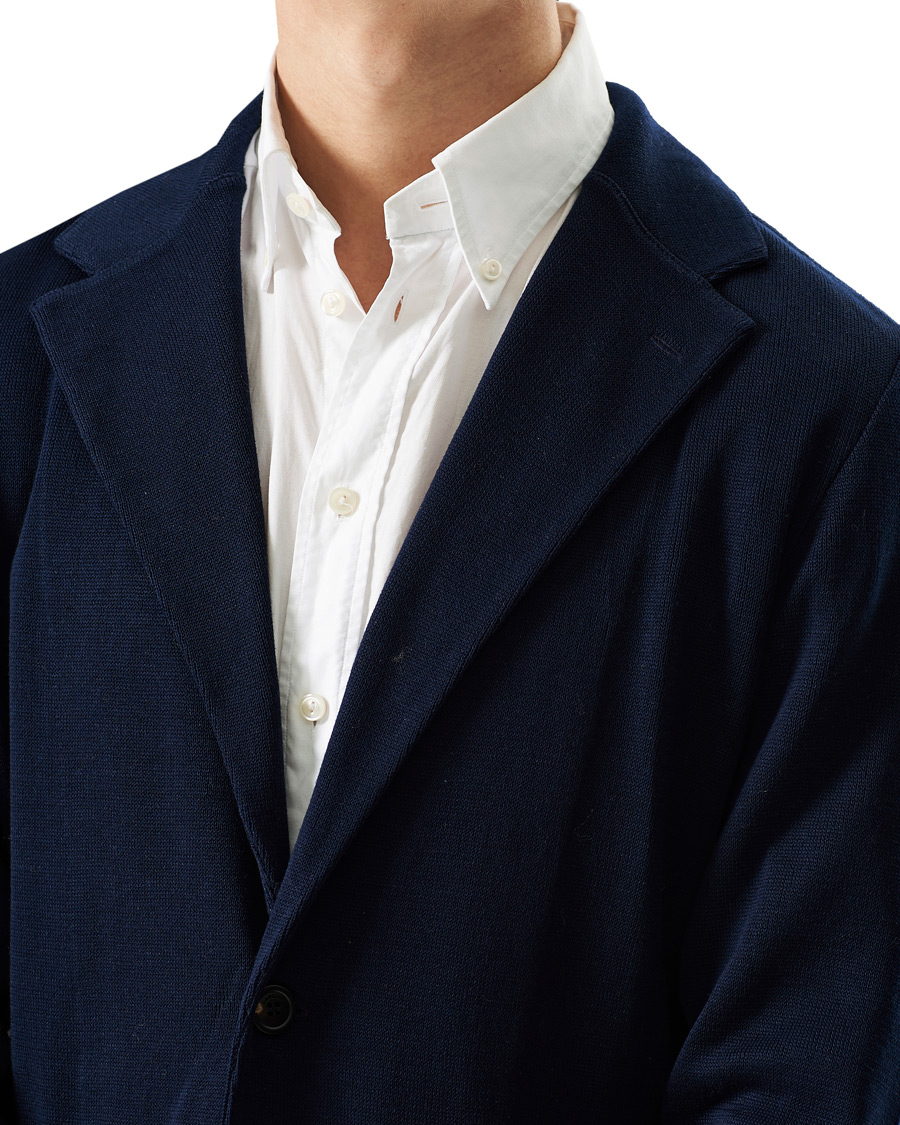 Men | Blazers | Lardini | Knitted Cotton Blazer Navy