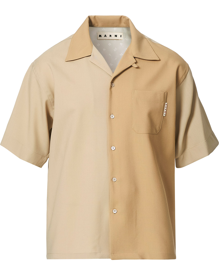 Men | Shirts | Marni | Colour Block Bowling Shirt Beige