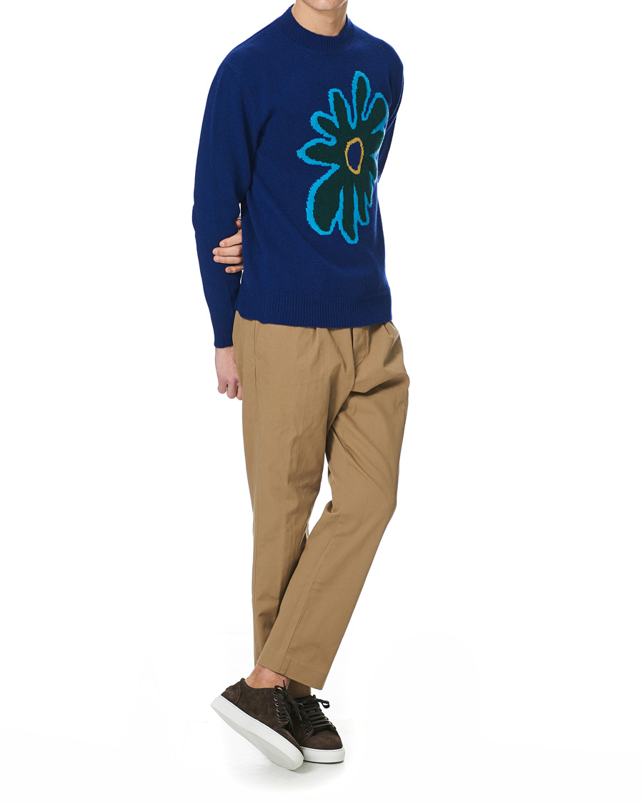 Men | Sweaters & Knitwear | Marni | Cashmere Flower Sweater Dark Blue