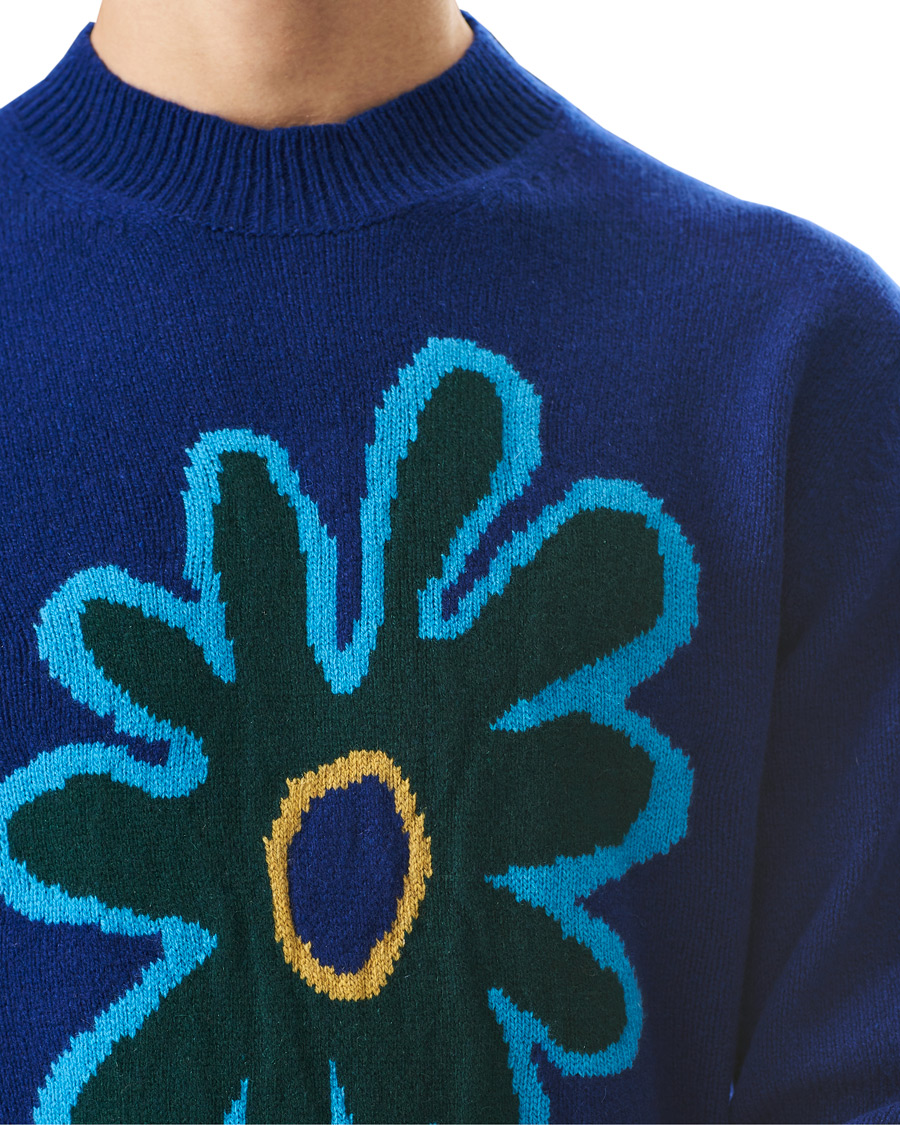 Men | Sweaters & Knitwear | Marni | Cashmere Flower Sweater Dark Blue