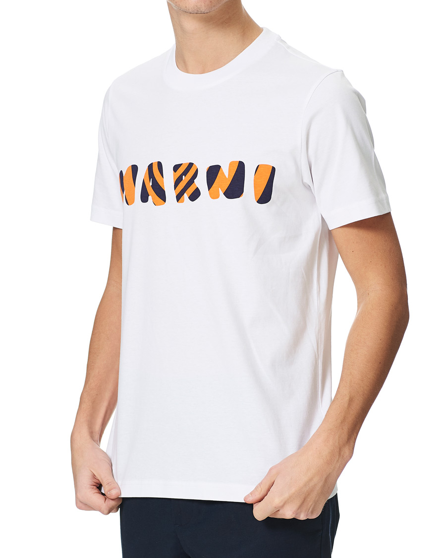 Men | T-Shirts | Marni | Cotton Jersey Printed T-Shirt Lily White