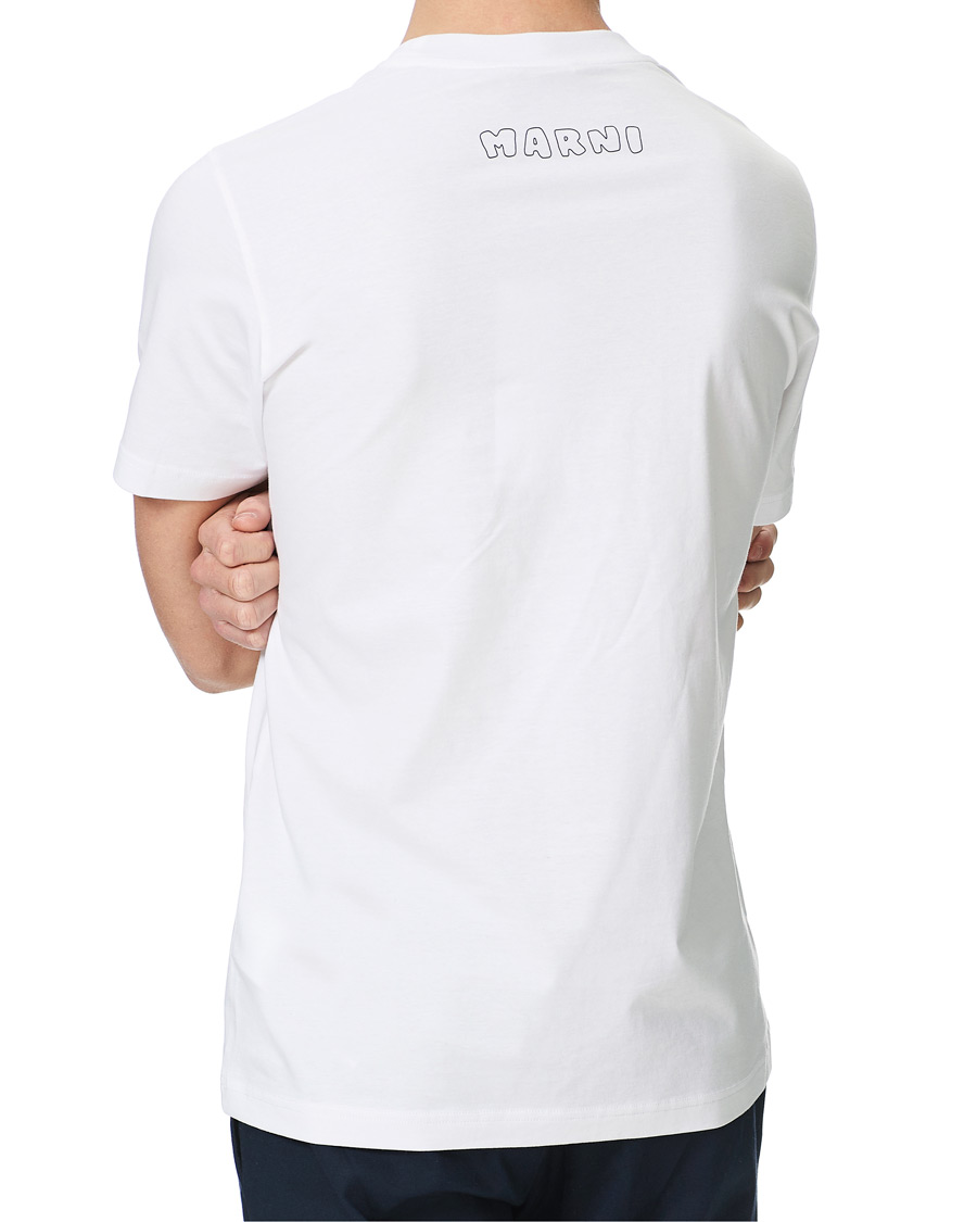 Men | T-Shirts | Marni | Cotton Jersey Printed T-Shirt Lily White
