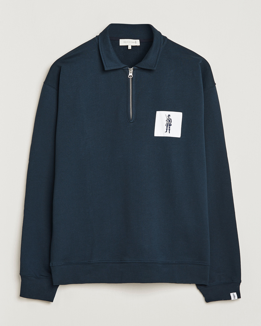 Men | Sweaters & Knitwear | Mackintosh | Dandyman Zip Sweat Navy