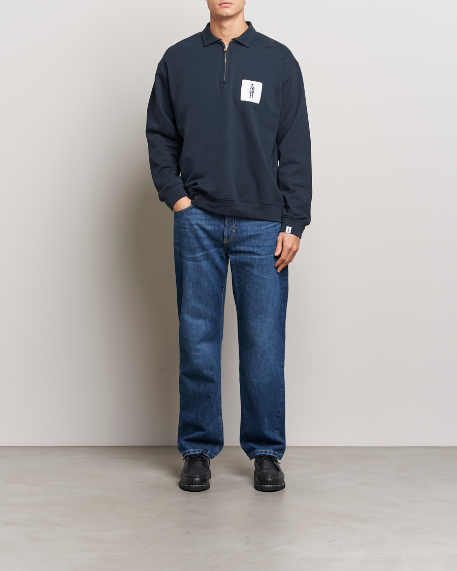 Men | Sweaters & Knitwear | Mackintosh | Dandyman Zip Sweat Navy
