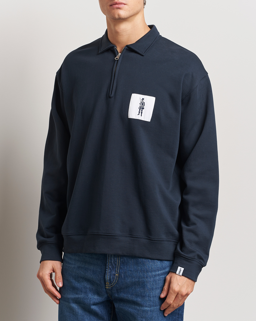 Men | Sweaters & Knitwear | Mackintosh | Dandyman Zip Sweat Navy