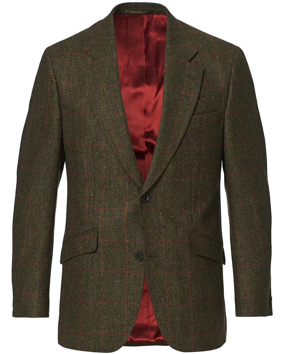 Men | Blazers | Walker Slater | William Lambswool Tweed Jacket Green Red