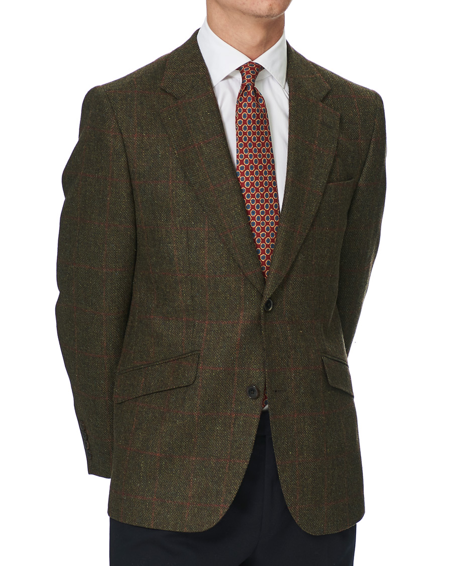 Men | Blazers | Walker Slater | William Lambswool Tweed Jacket Green Red