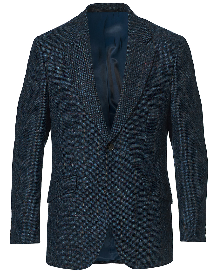 Men | Blazers | Walker Slater | William Lambswool Tweed Jacket Navy Red