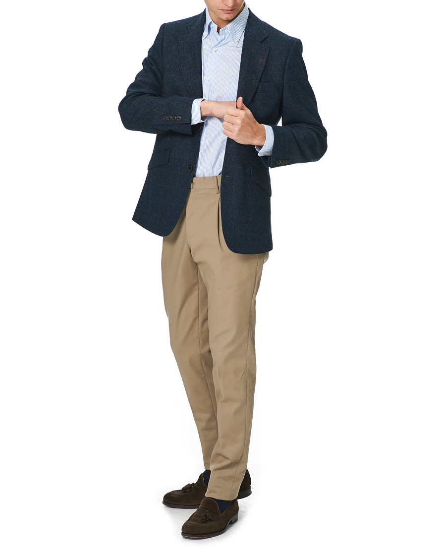 Men | Blazers | Walker Slater | William Lambswool Tweed Jacket Navy Red