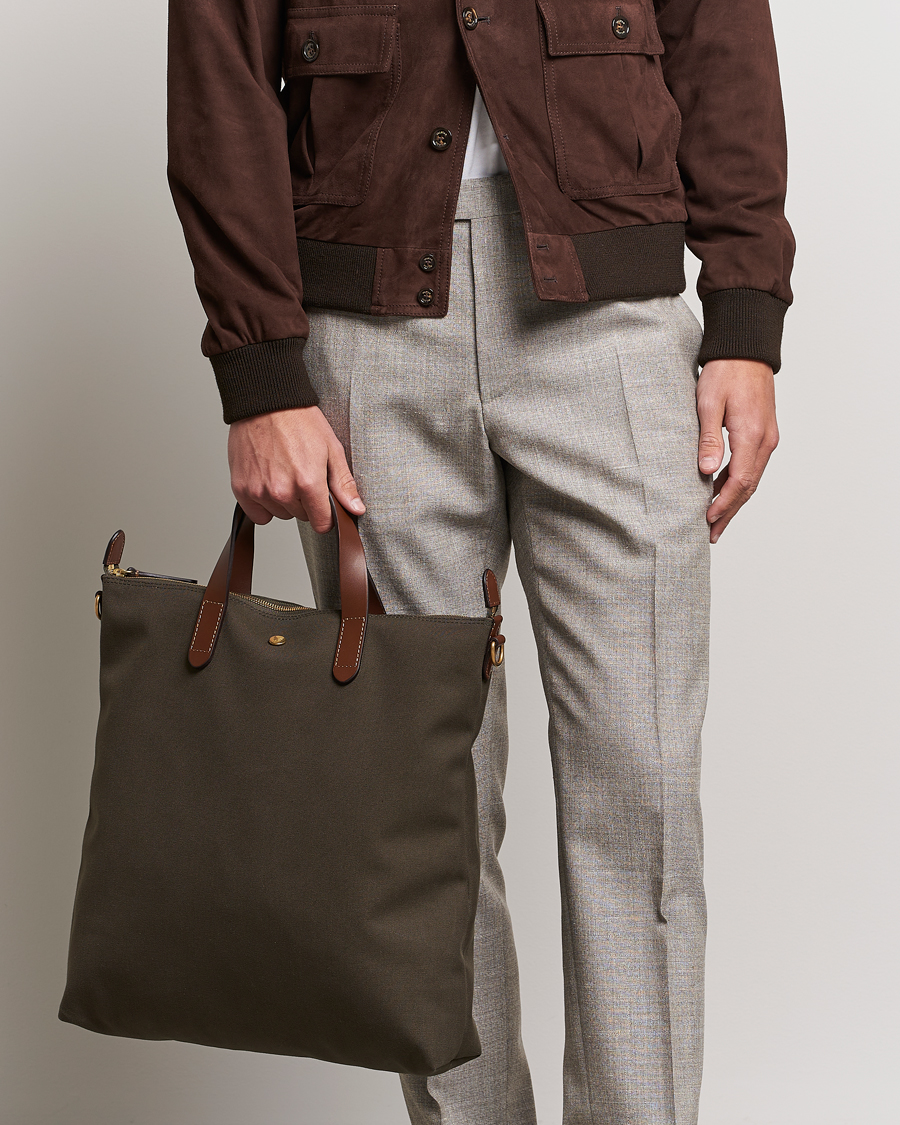 Men | Bags | Mismo | M/S Canvas Shopper Army/Cuoio