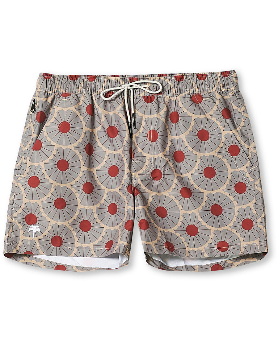 Men | Swimwear | OAS | Printed Swim Shorts Grey Gatsby