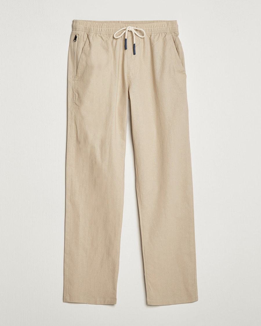 Men | Trousers | OAS | Linen Long Pants Beige