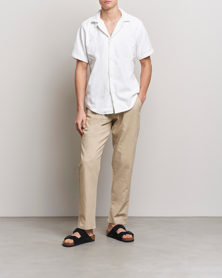 Men | Trousers | OAS | Linen Long Pants Beige