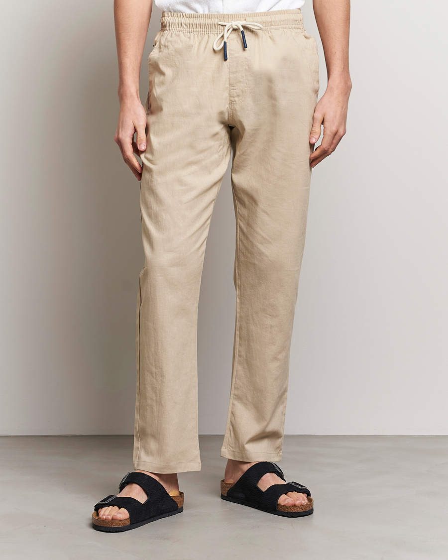 Men | Trousers | OAS | Linen Long Pants Beige