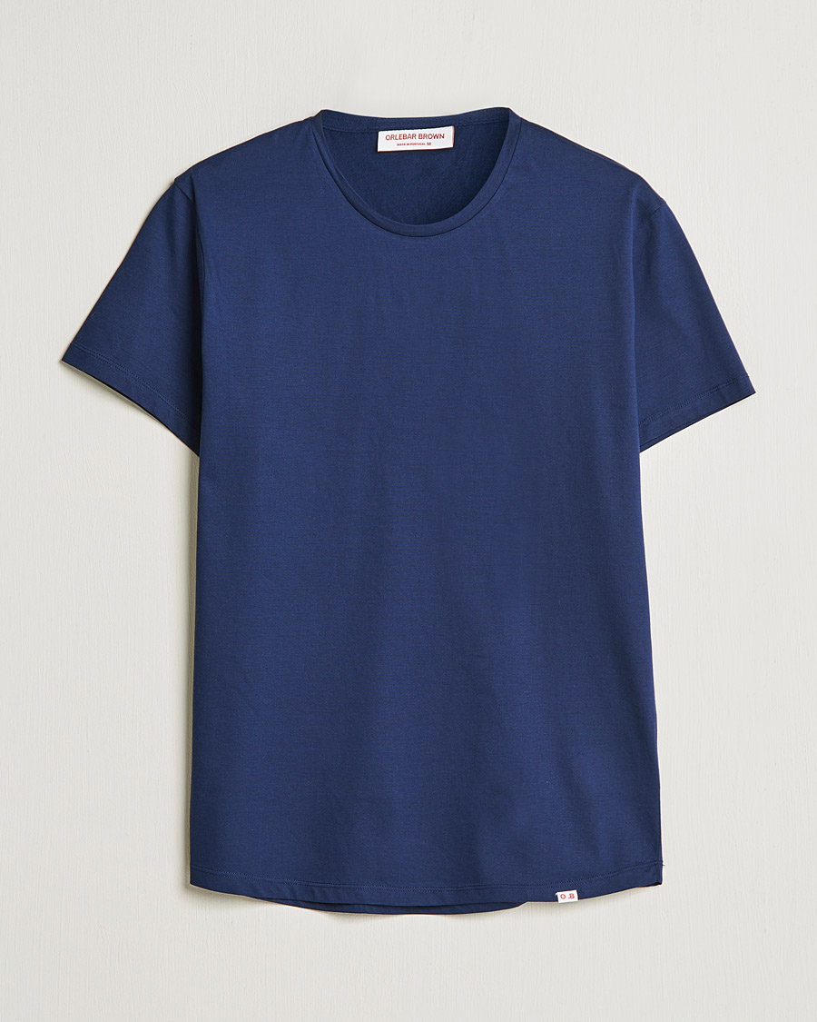 Men | T-Shirts | Orlebar Brown | OB Crew Neck Mercerised Cotton Tee Navy