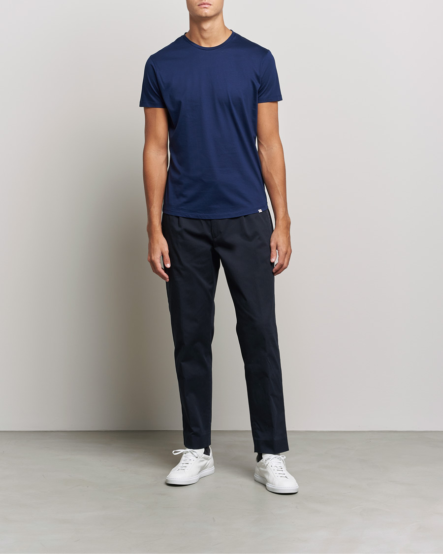 Men | T-Shirts | Orlebar Brown | OB Crew Neck Mercerised Cotton Tee Navy
