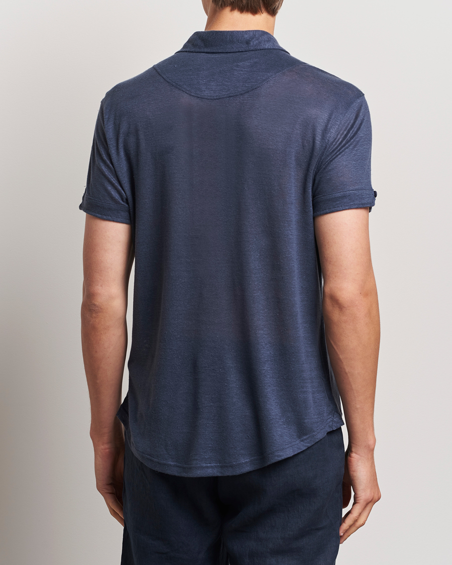 Men | Polo Shirts | Orlebar Brown | Sebastian Linen Polo Navy
