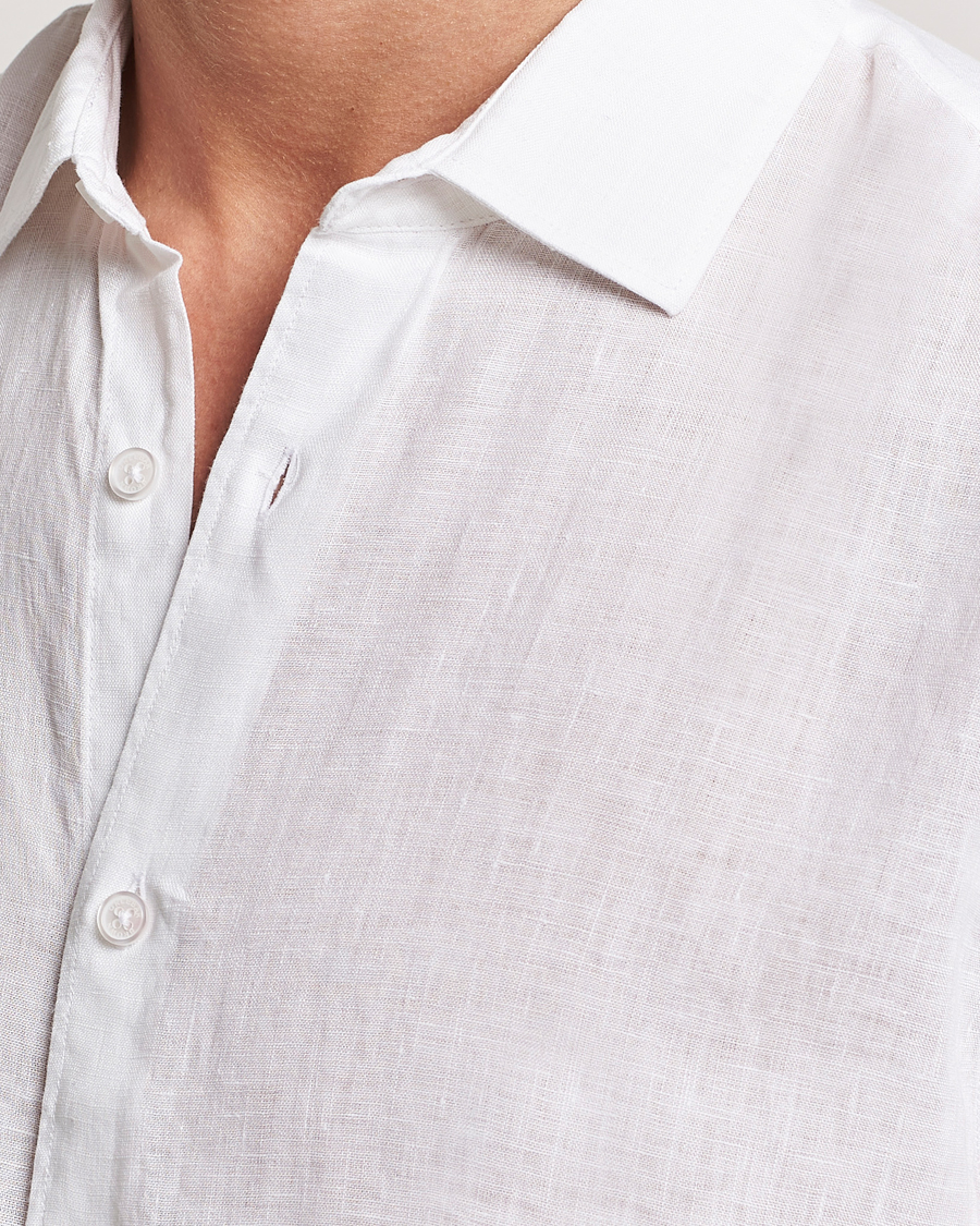 Men | Shirts | Orlebar Brown | Giles Linen CLS Shirt White