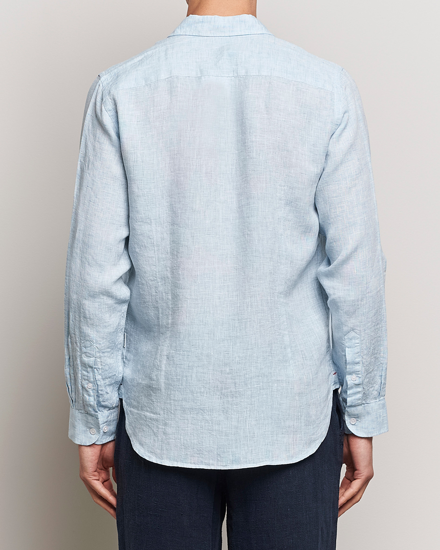Men | Shirts | Orlebar Brown | Giles Linen CLS Shirt Pale Blue/White