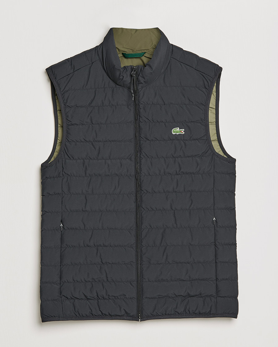 Men | Gilets | Lacoste | Lightweight Water-Resistant Quilted Zip Vest Black