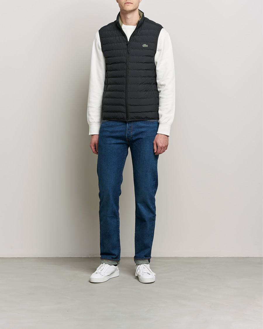 Men | Gilets | Lacoste | Lightweight Water-Resistant Quilted Zip Vest Black