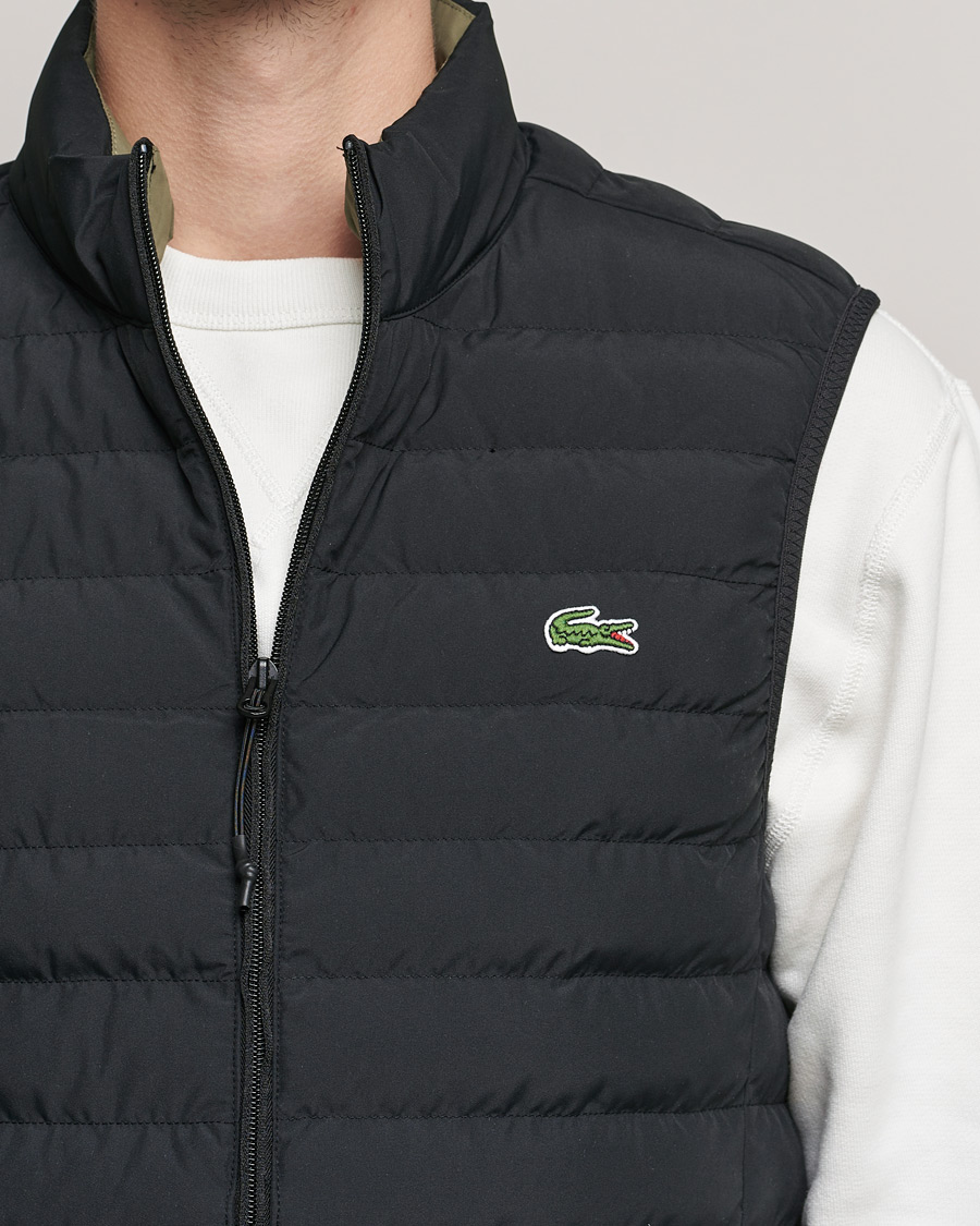 Men | Gilets | Lacoste | Lightweight Water-Resistant Quilted Zip Vest Black