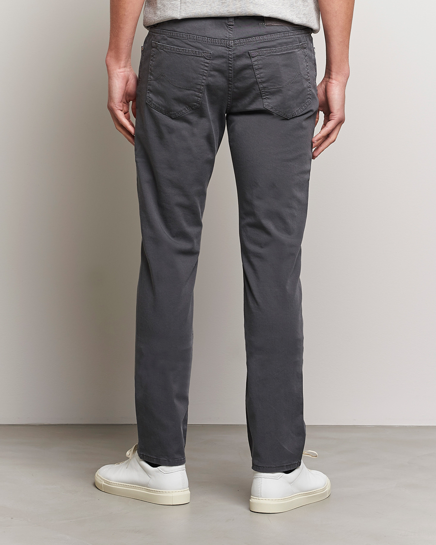 Men | Trousers | Jacob Cohën | Bard Garment Dyed Gabardine Trousers Grey