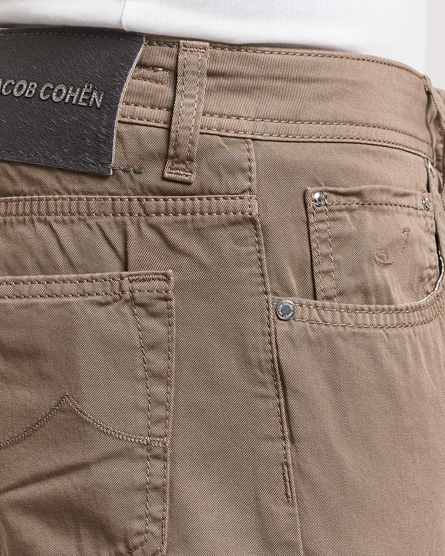 Men | Trousers | Jacob Cohën | Bard Garment Dyed Gabardine Trousers Khaki