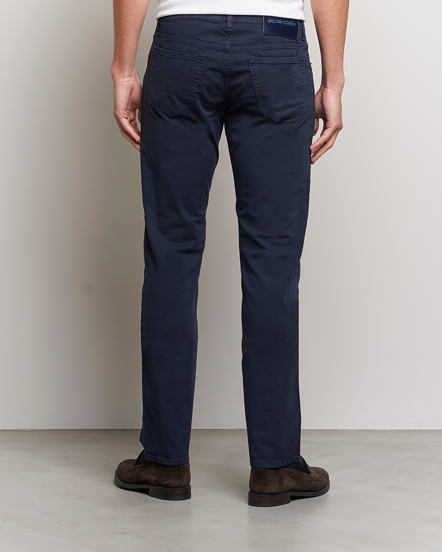 Men | Trousers | Jacob Cohën | Bard Garment Dyed Gabardine Trousers Navy