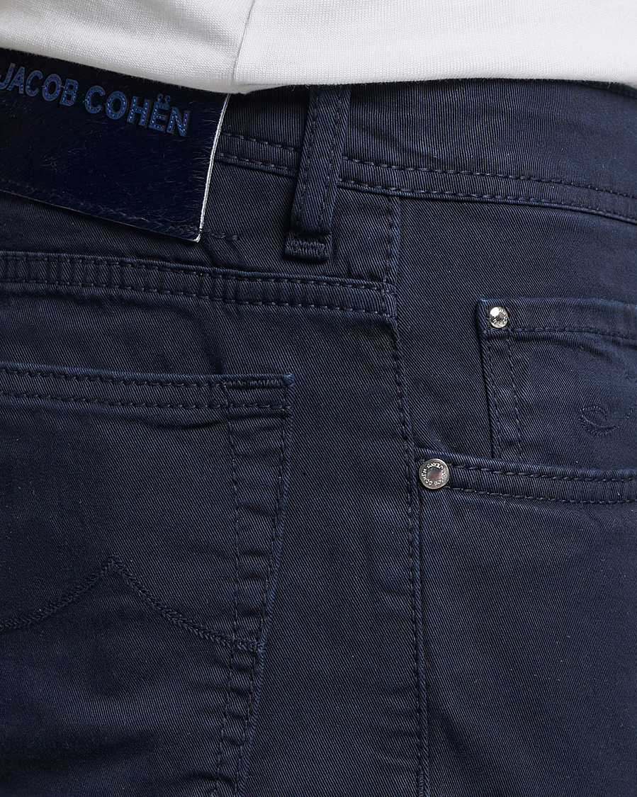 Men | Trousers | Jacob Cohën | Bard Garment Dyed Gabardine Trousers Navy