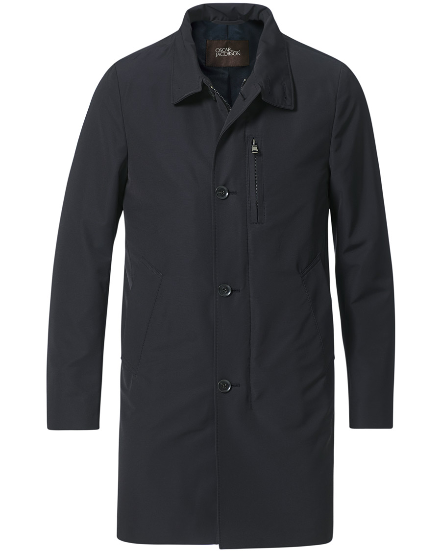 Men | Coats & Jackets | Oscar Jacobson | Landon Nylon Coat Navy