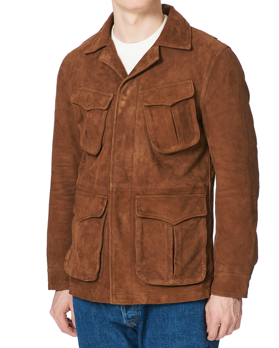 Men | Coats & Jackets | Oscar Jacobson | Wester Sude Field Jacket Brown
