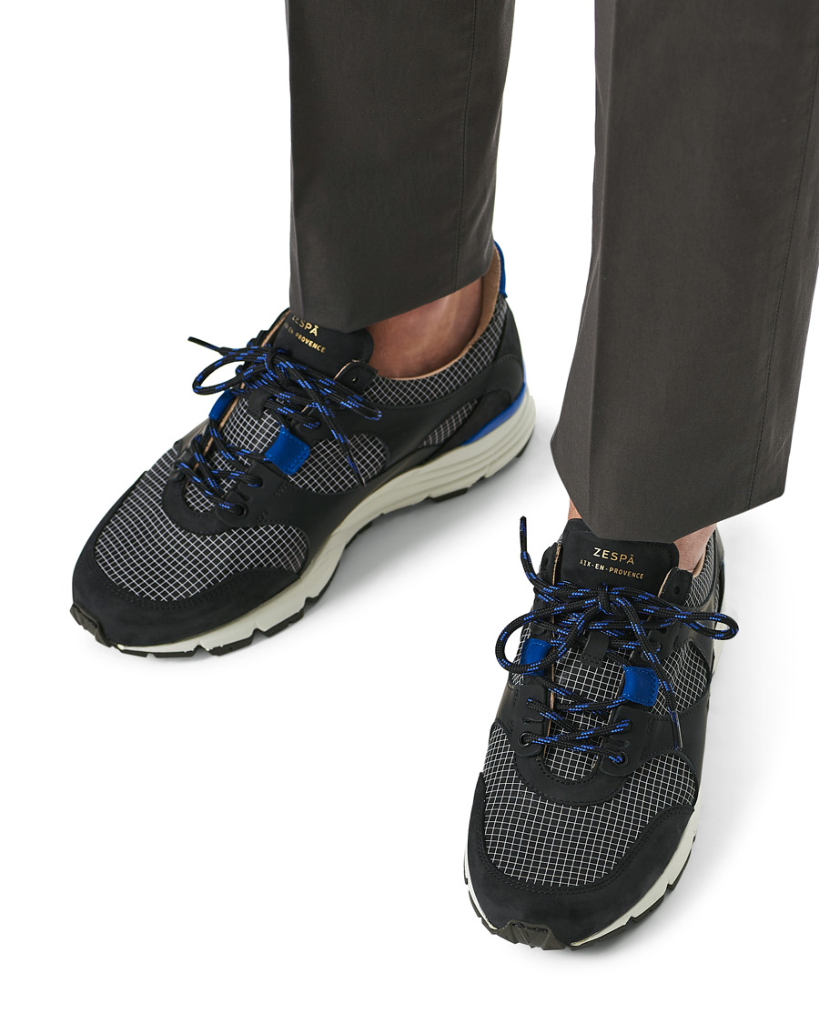 Men | Zespà ZSP Trail Textile Ripstop Sneaker Black/Outremer | Zespà | ZSP Trail Textile Ripstop Sneaker Black/Outremer