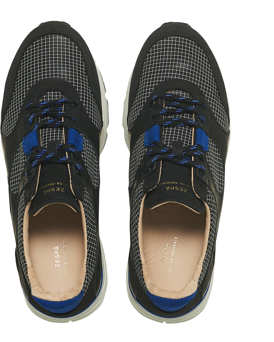 Men | Zespà ZSP Trail Textile Ripstop Sneaker Black/Outremer | Zespà | ZSP Trail Textile Ripstop Sneaker Black/Outremer