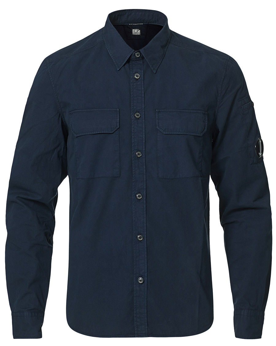 Men | Shirts | C.P. Company | Garment Dyed Gabardine Shirt Jacket Navy