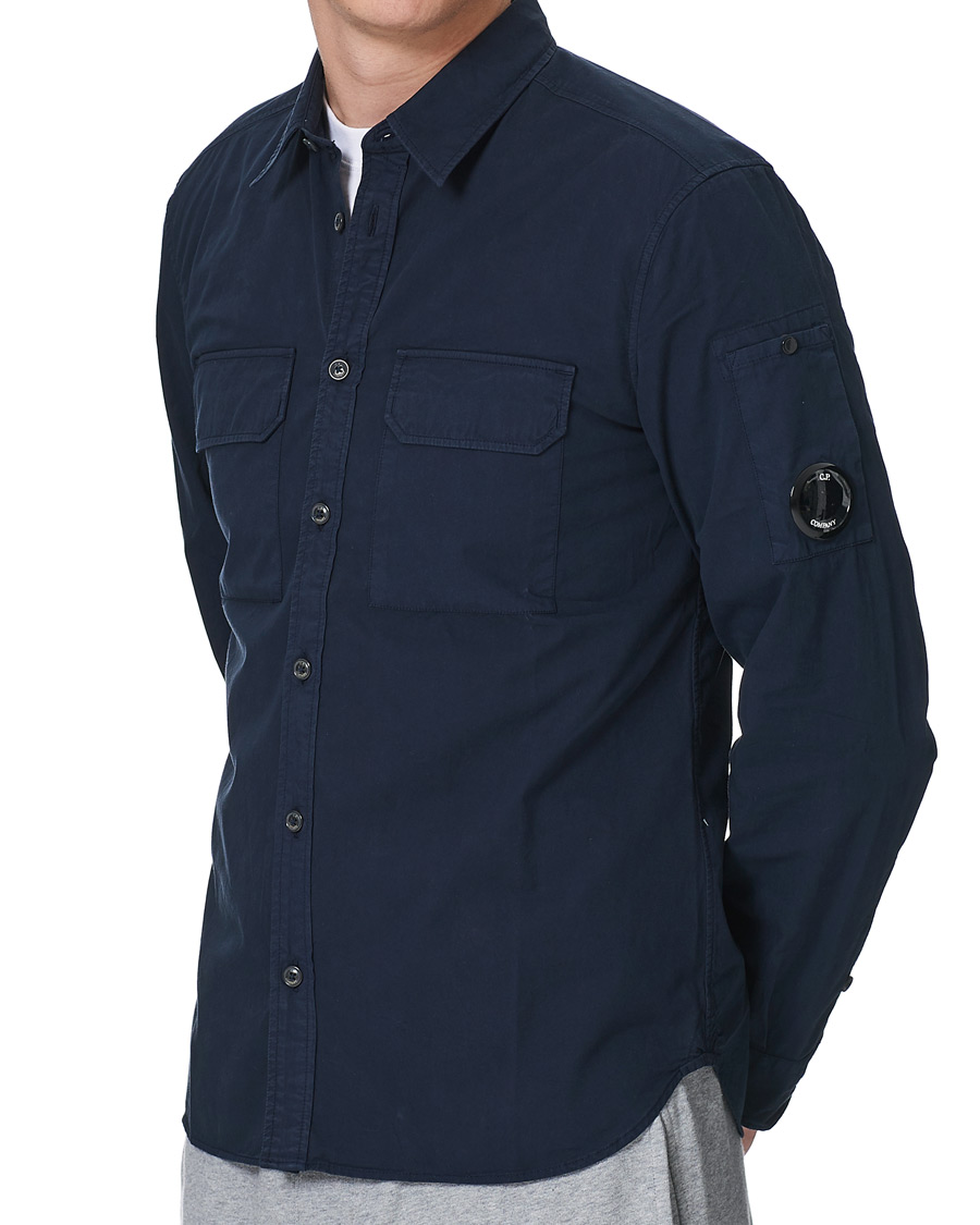 Men | Shirts | C.P. Company | Garment Dyed Gabardine Shirt Jacket Navy