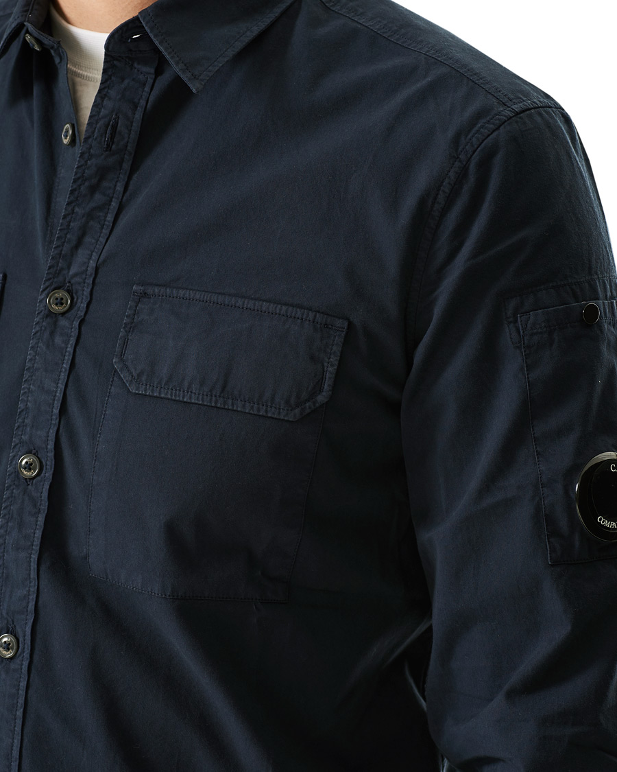 Men | Shirts | C.P. Company | Garment Dyed Gabardine Shirt Jacket Navy