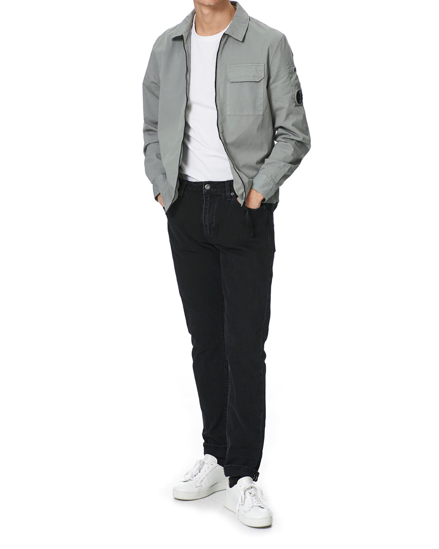 Men | Shirts | C.P. Company | Garment Dyed Gabardine Zip Shirt Jacket Light Grey