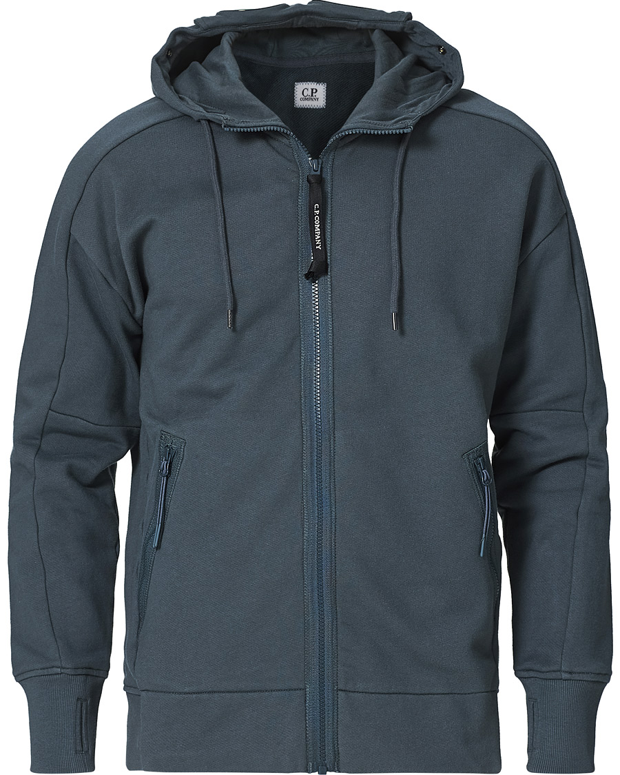 Men | Sweaters & Knitwear | C.P. Company | Full Zip Lens Hoodie Petrol