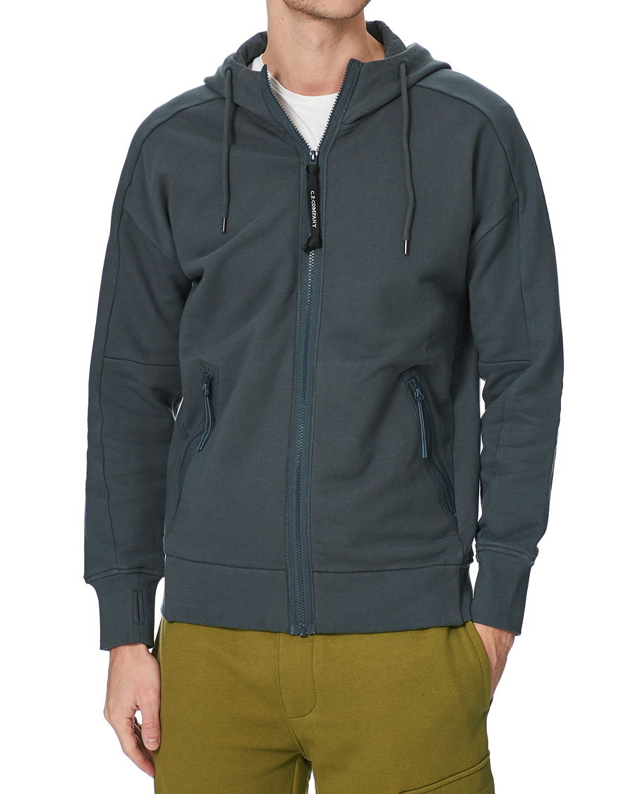 Men | Sweaters & Knitwear | C.P. Company | Full Zip Lens Hoodie Petrol