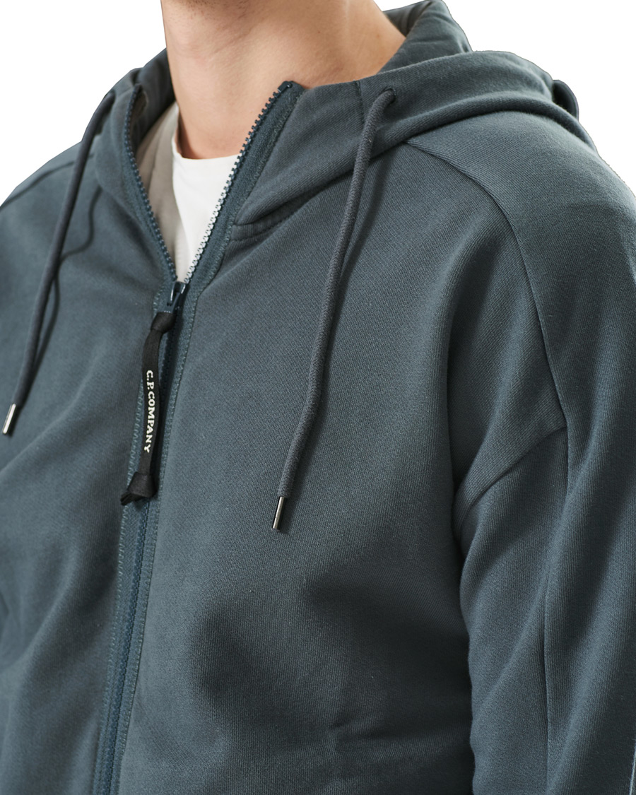 Men | Sweaters & Knitwear | C.P. Company | Full Zip Lens Hoodie Petrol