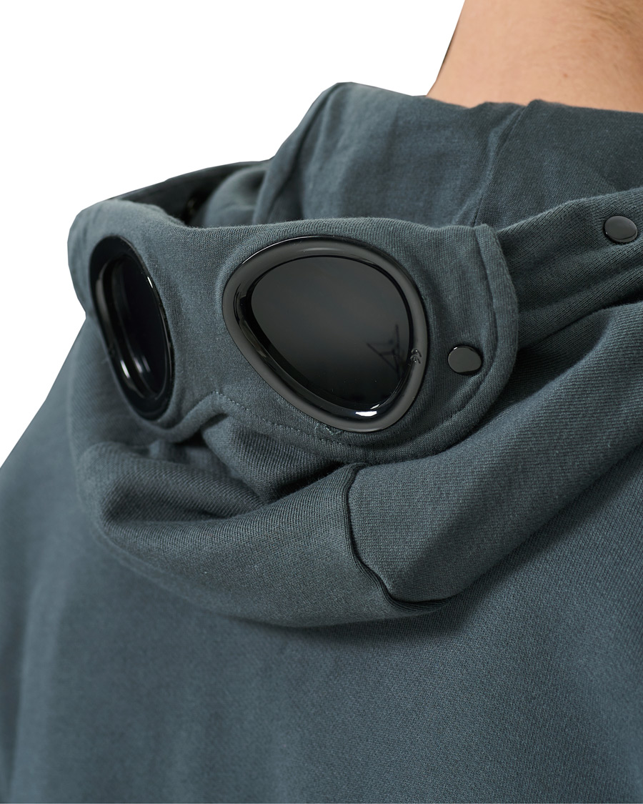 Men | Sweaters & Knitwear | C.P. Company | Full Zip Lens Hoodie Petrol
