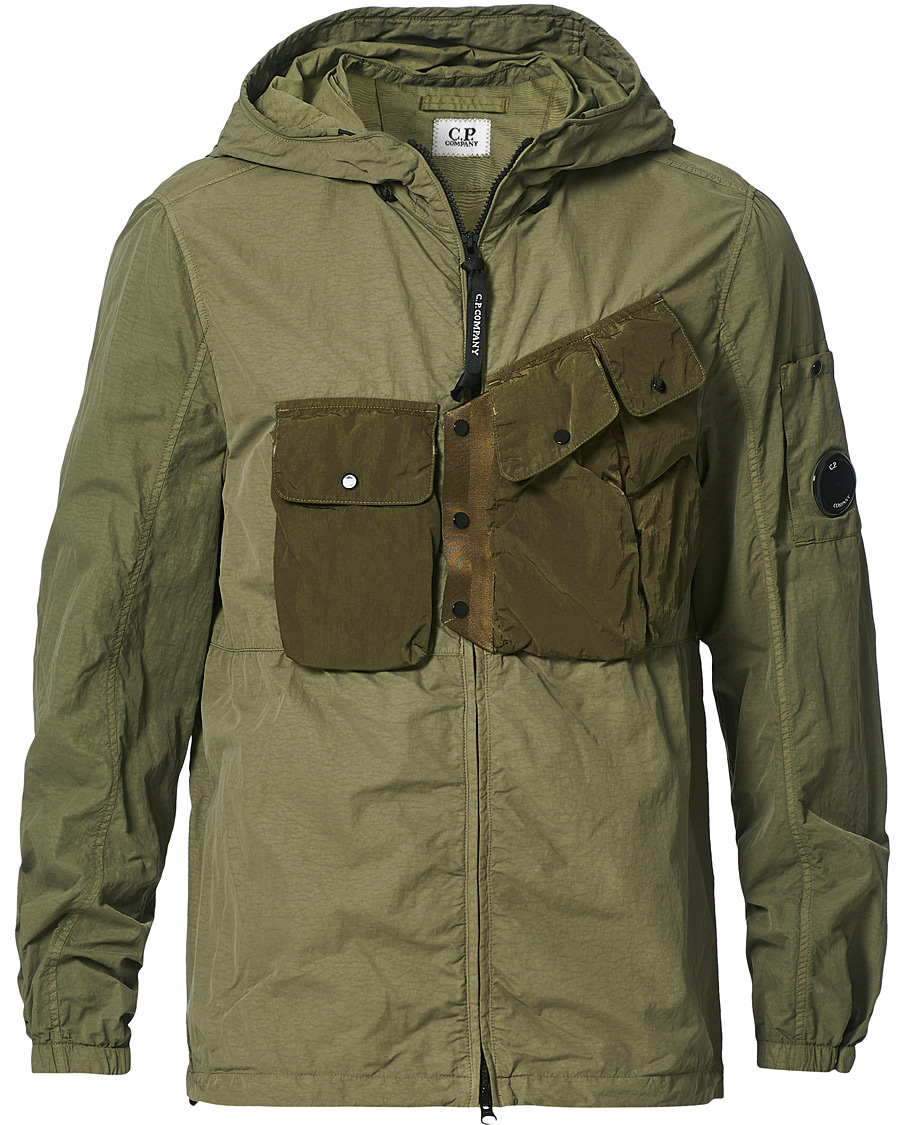 Men | Coats & Jackets | C.P. Company | Flatt Nylon Hooded Zip Jacket Olive
