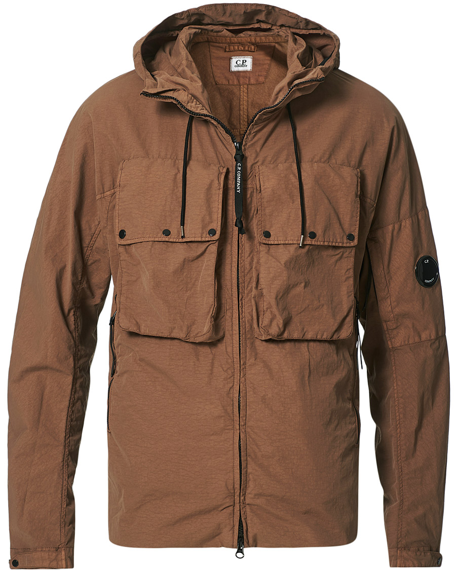 Men | Coats & Jackets | C.P. Company | Flatt Nylon Long Jacket Brown